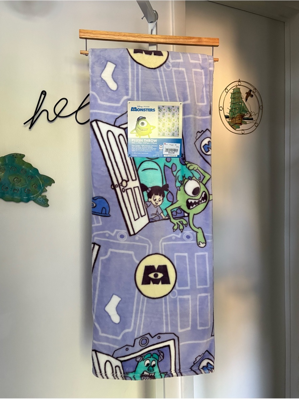 NEW Disney Pixar Monsters Inc Throw Blanket 50”x70” VIRAL Sully Mike Boo RARE